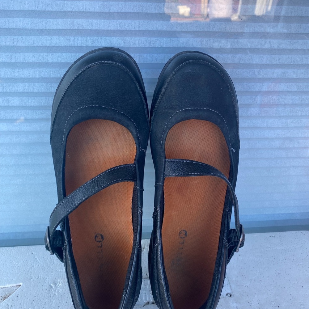 MERRELL Women’s Black Leather mary jane Sandals Size 9.5 - Picture 14 of 16